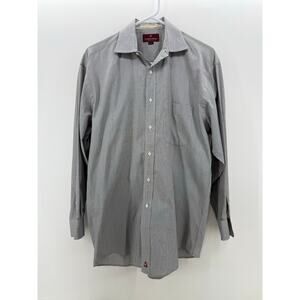 Nordstrom Relaxed Classic Italian Pinpoint Oxford Grey Dress Shirt size 15-32